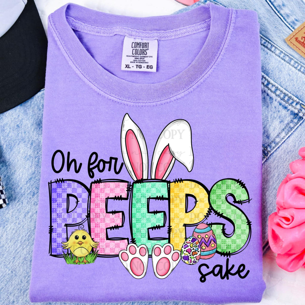 Oh for peeps sake purple P (CSG) 87344 DTF transfer