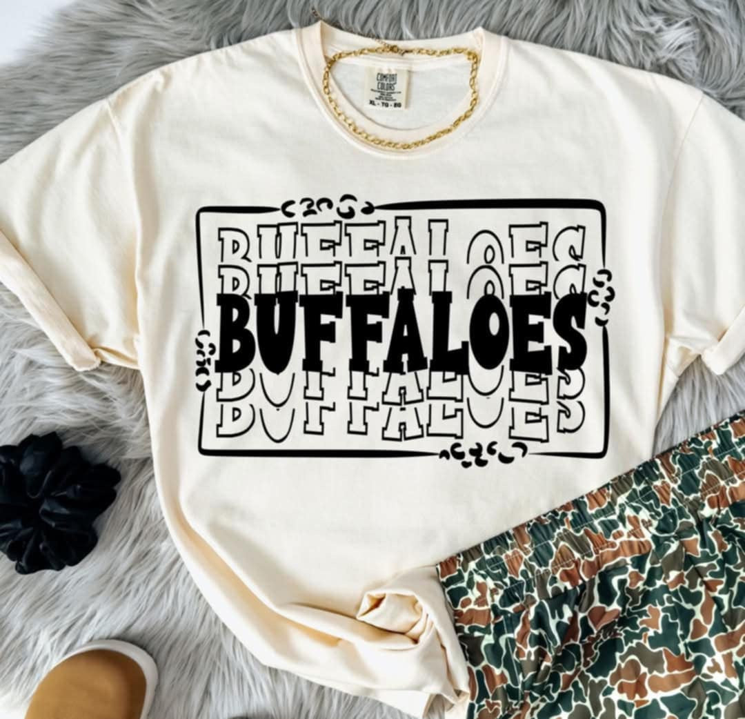 Buffaloes stacked with frame (S&G) 98048 DTF transfer