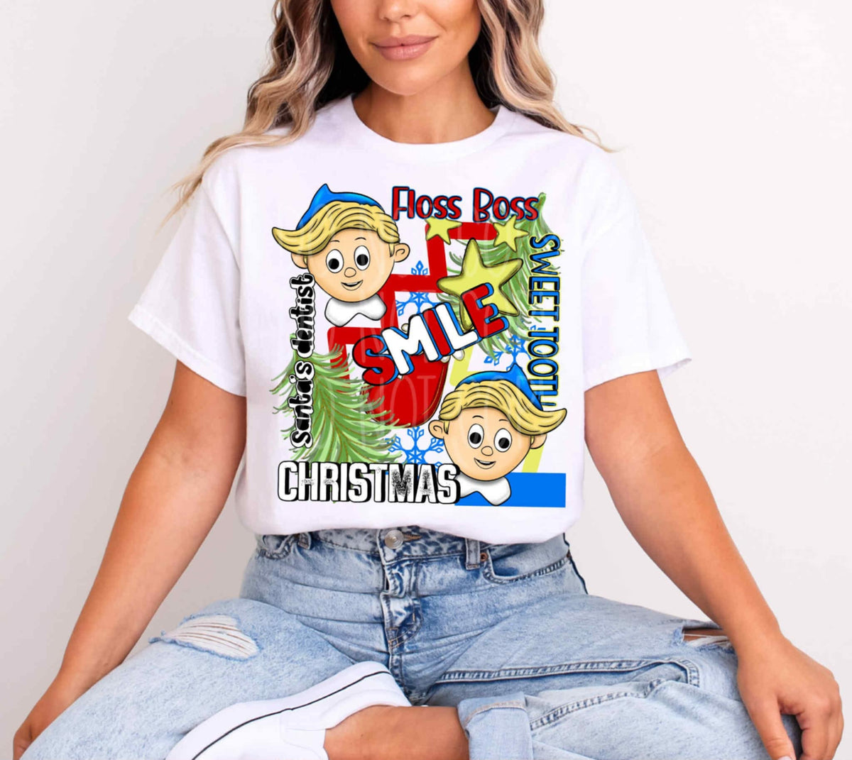 Misfit dentist Christmas collage EXCLUSIVE DTF transfer