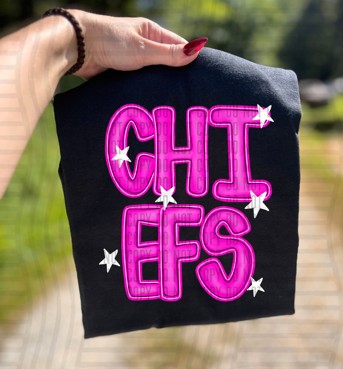 Chiefs Pink And Preppy Split 112871 DTF transfer