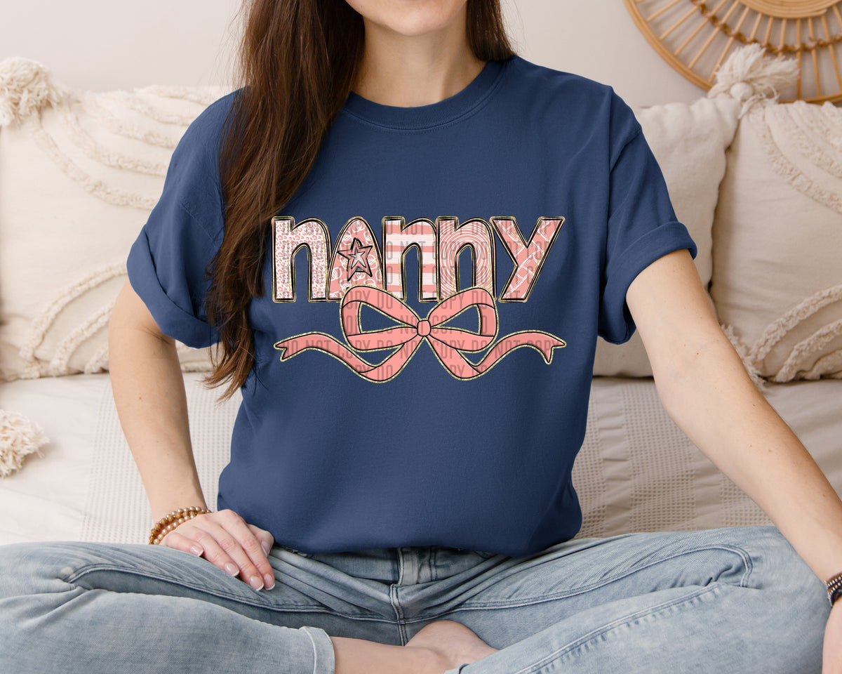 NANNY peach with Bow (Caplinger) DTF transfer