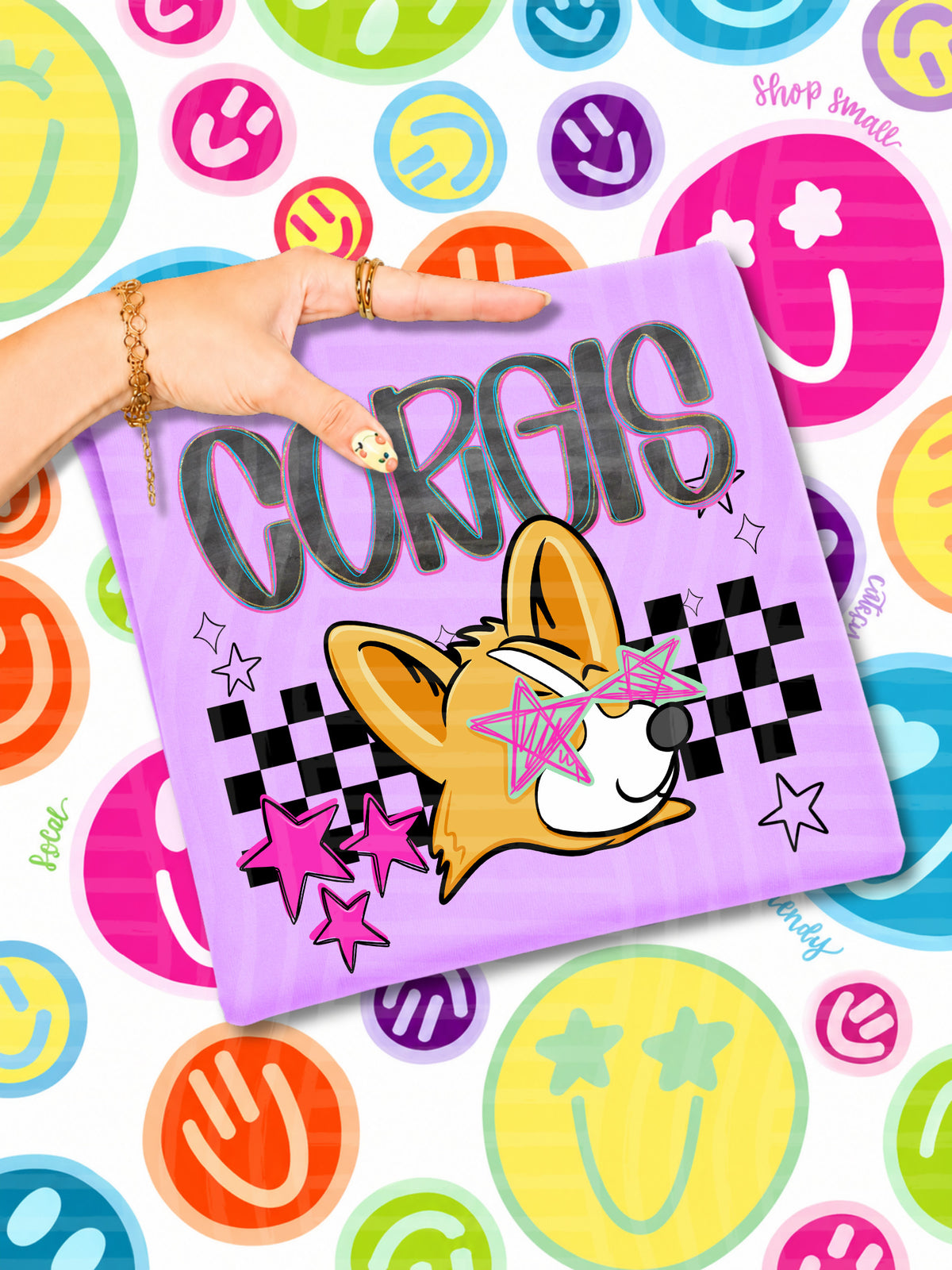 corgis starry eyed checks (CAPLINGER) DTF Transfer