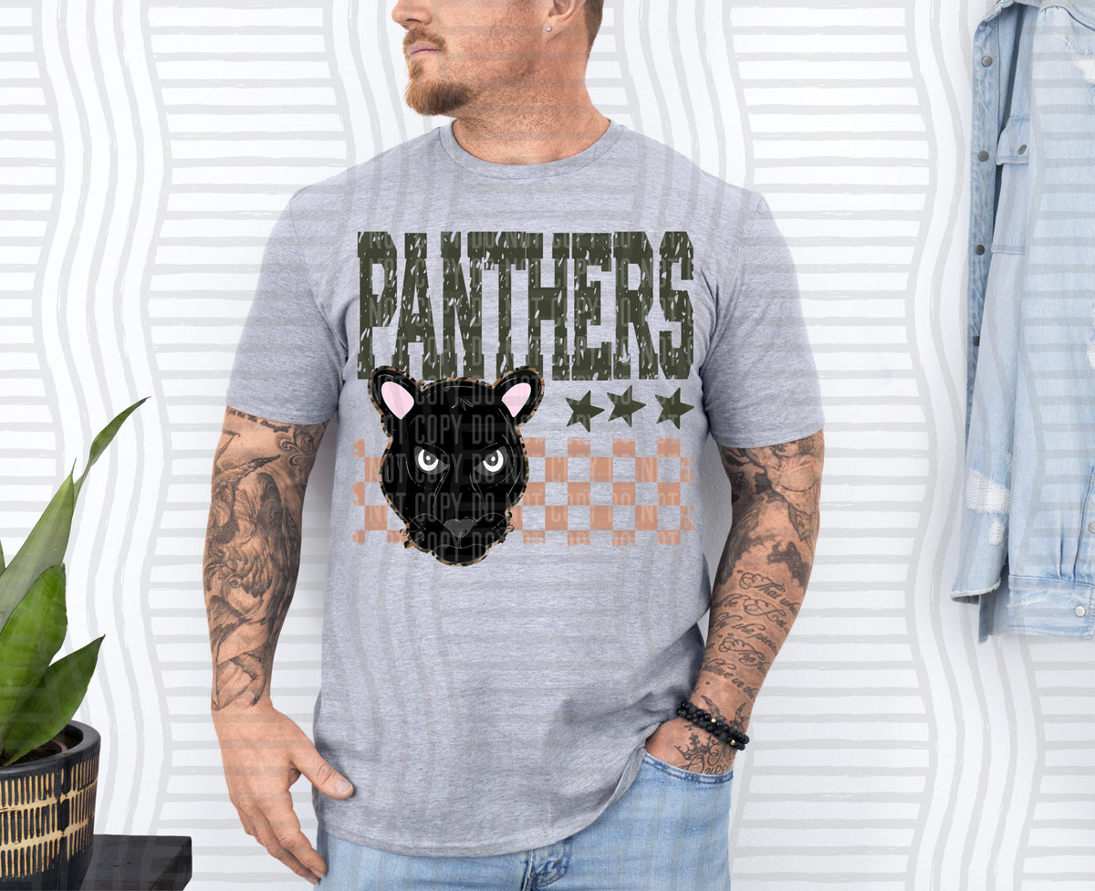 Panthers Tan Checker (Caplinger) DTF Transfers