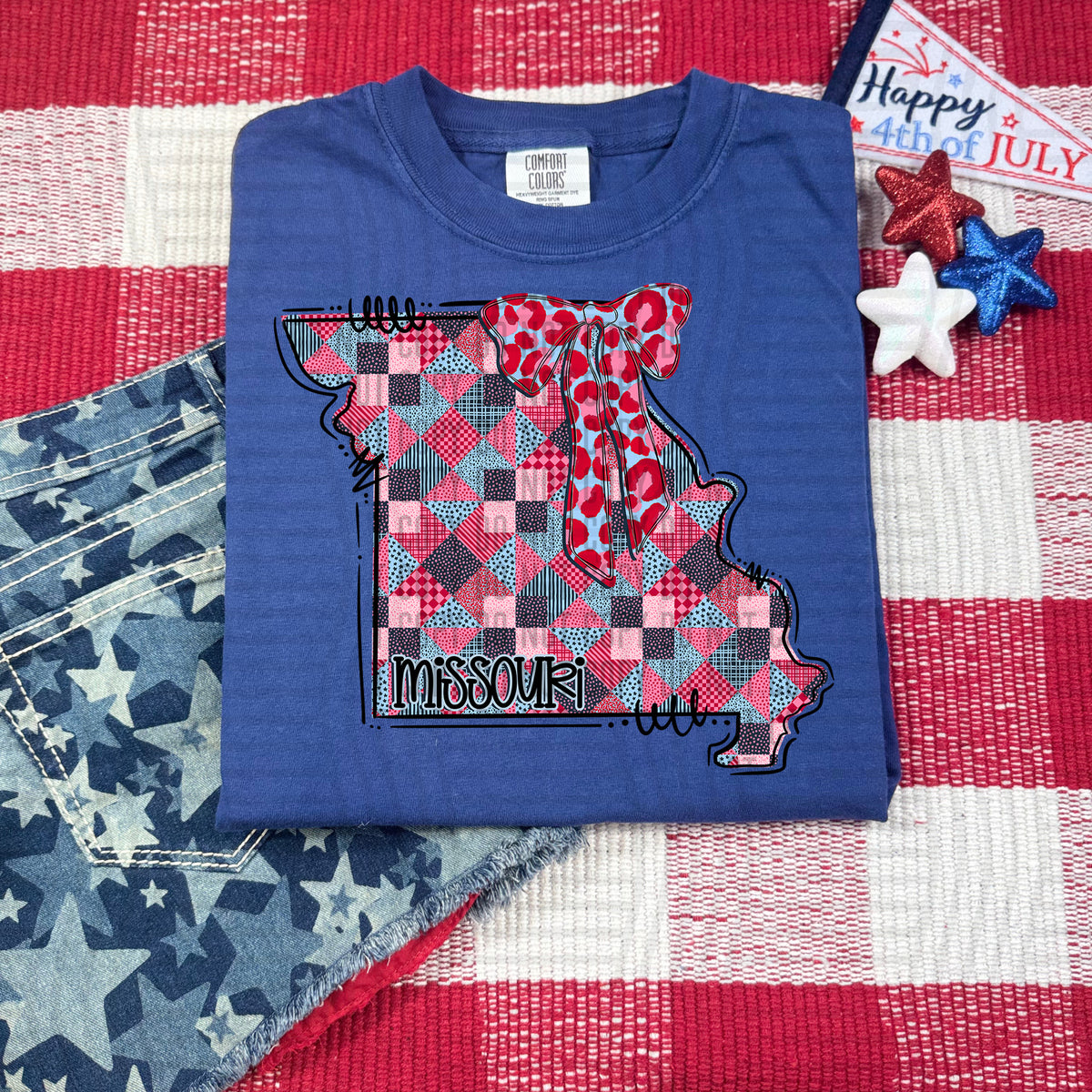 Missouri RWB faux patchwork (Caplinger) dtf transfer