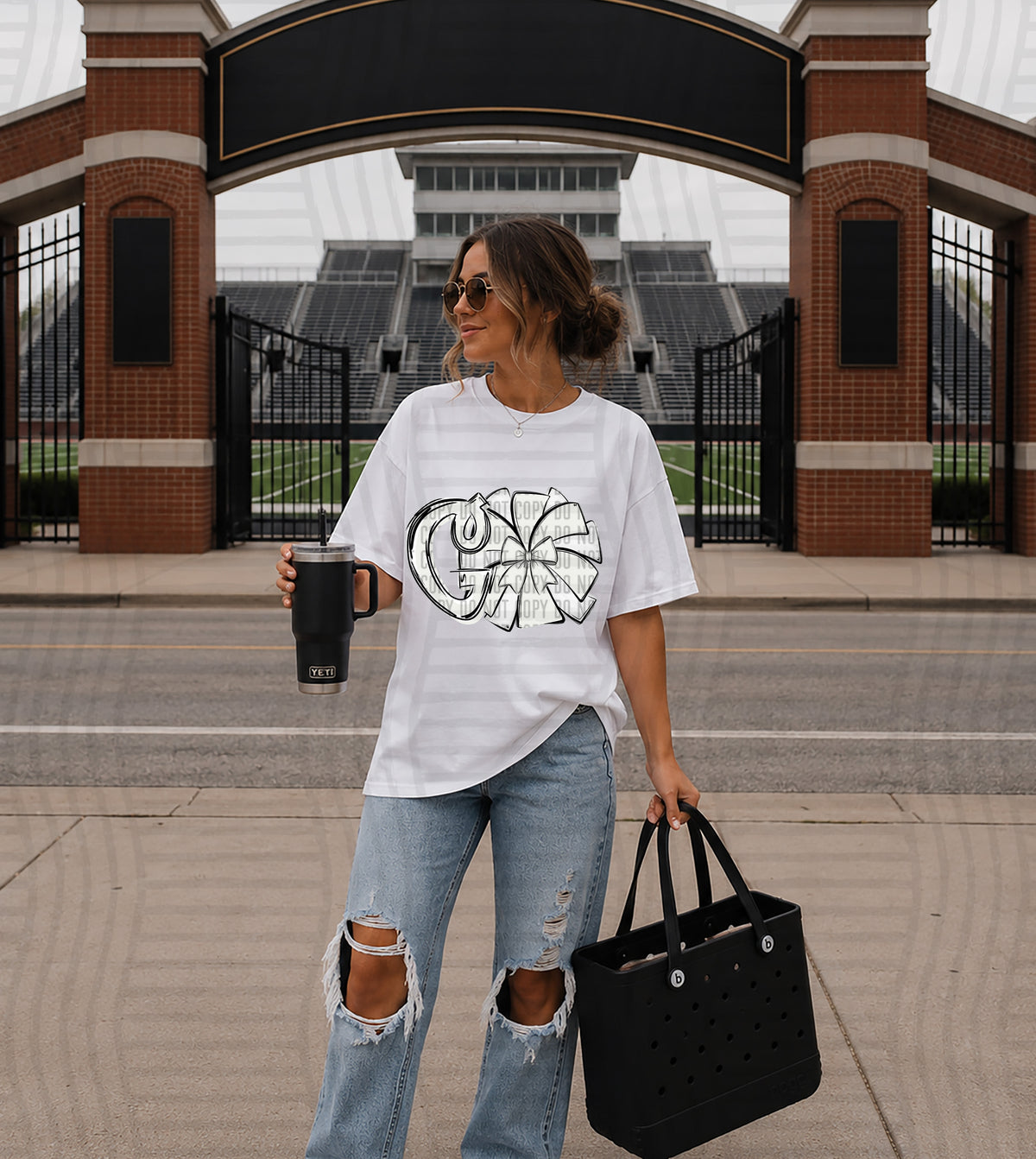 go pompom WHITE (caplinger) DTF Transfer
