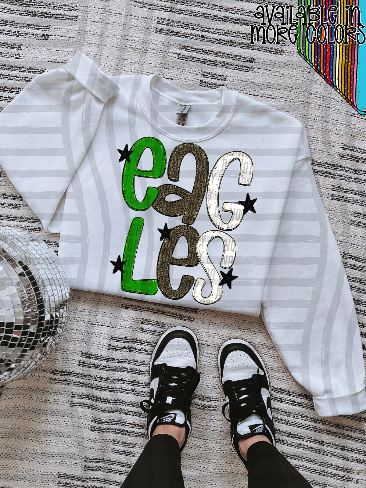 green, gray and white, eagles stacked (Caplinger) DTF Transfer