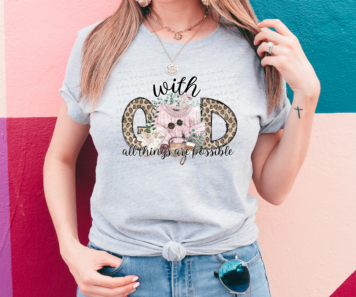 With God pink sweater 28978 DTF Transfer