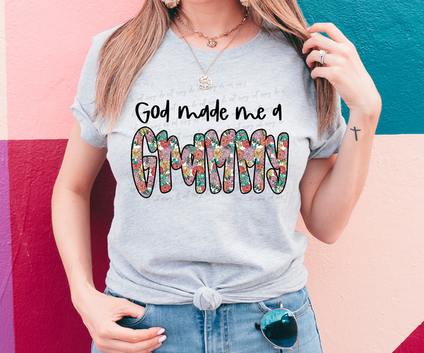 God made me a grammy florals 28796 DTF Transfer