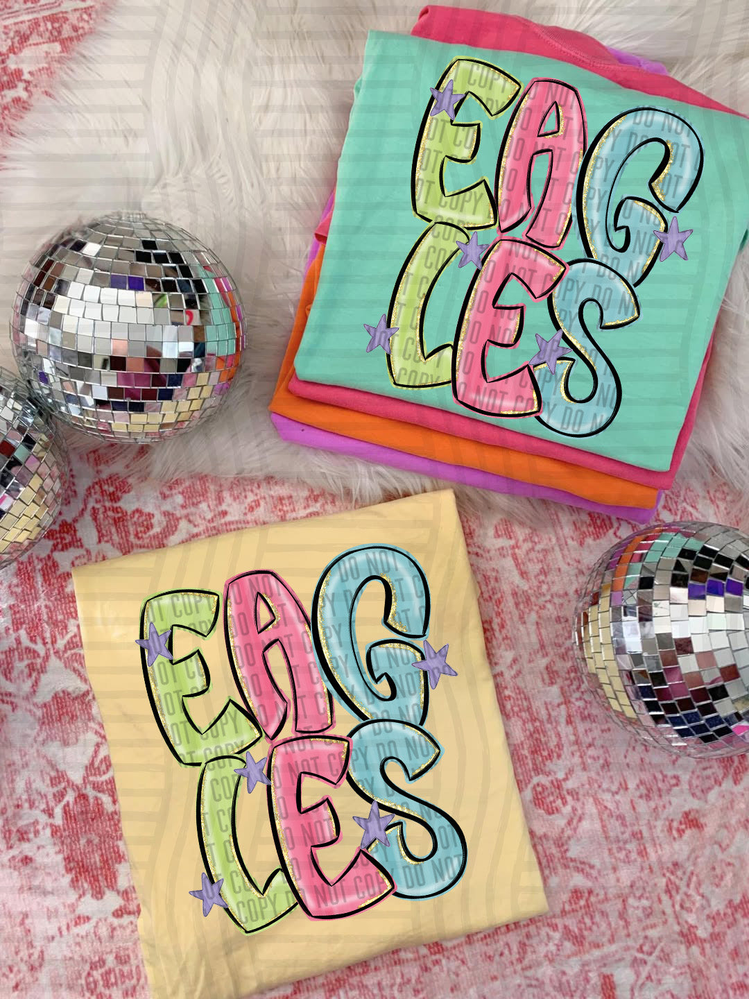 Eagles Glittery & Preppy Mascots (Caplinger) DTF transfer