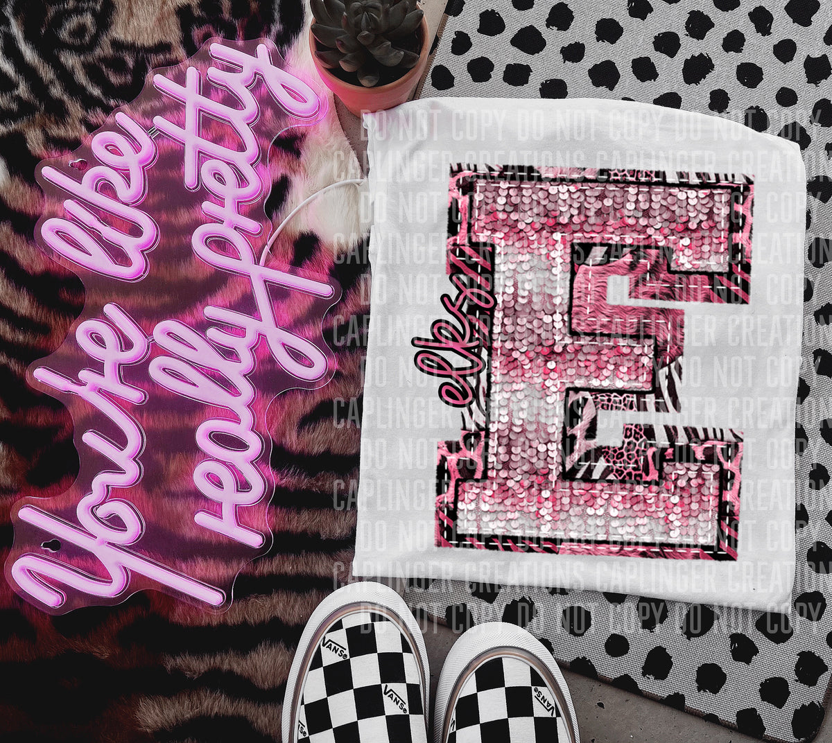 Elks wild and pink (Caplinger) DTF transfer