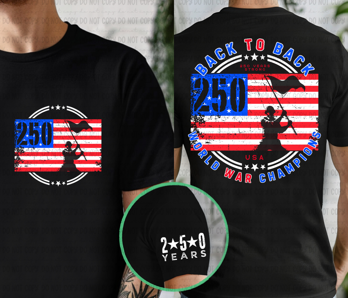 250 flag circle WHITE (FRONT ONLY) (Revel) DTF Transfer
