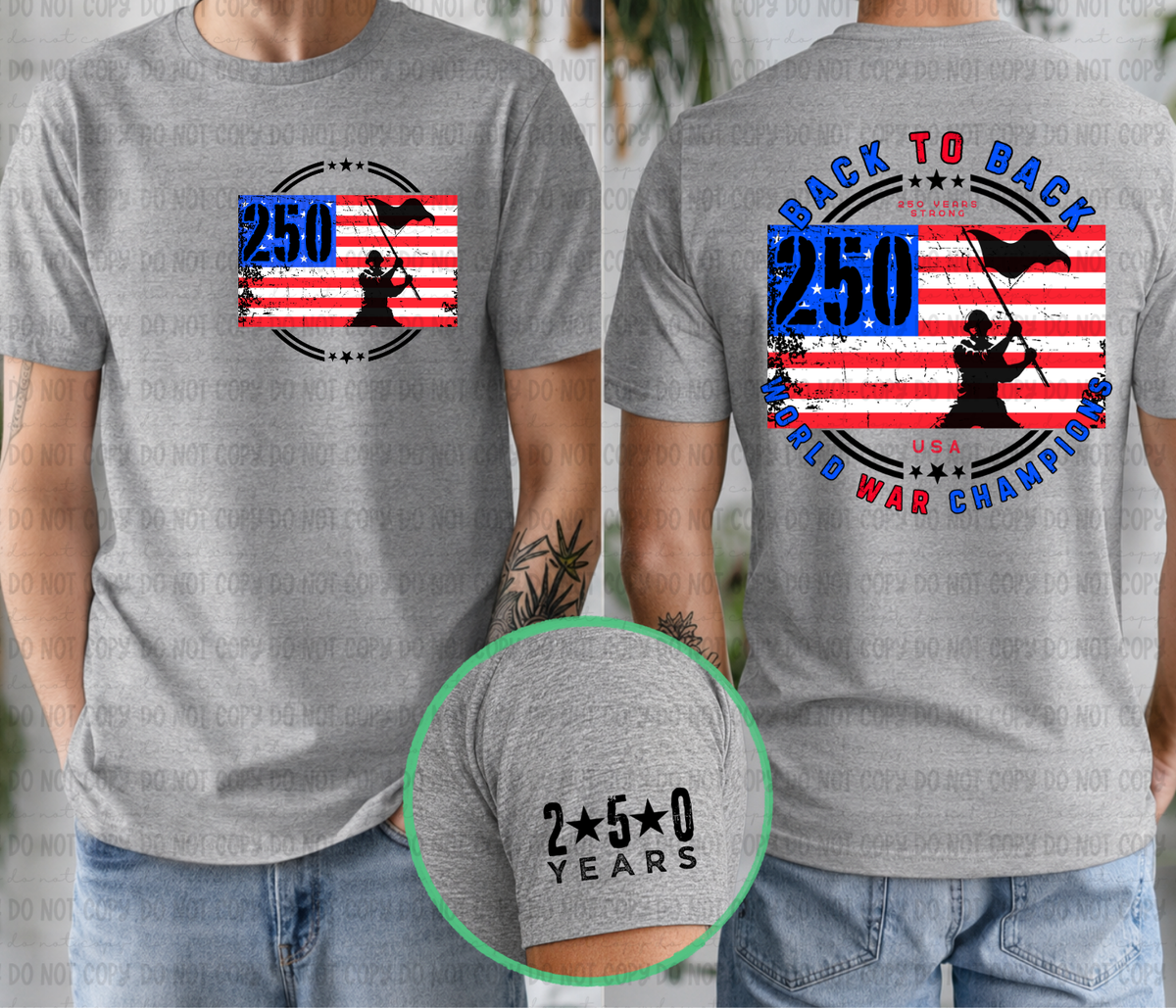250 flag circle BLACK (FRONT ONLY) (Revel) DTF Transfer
