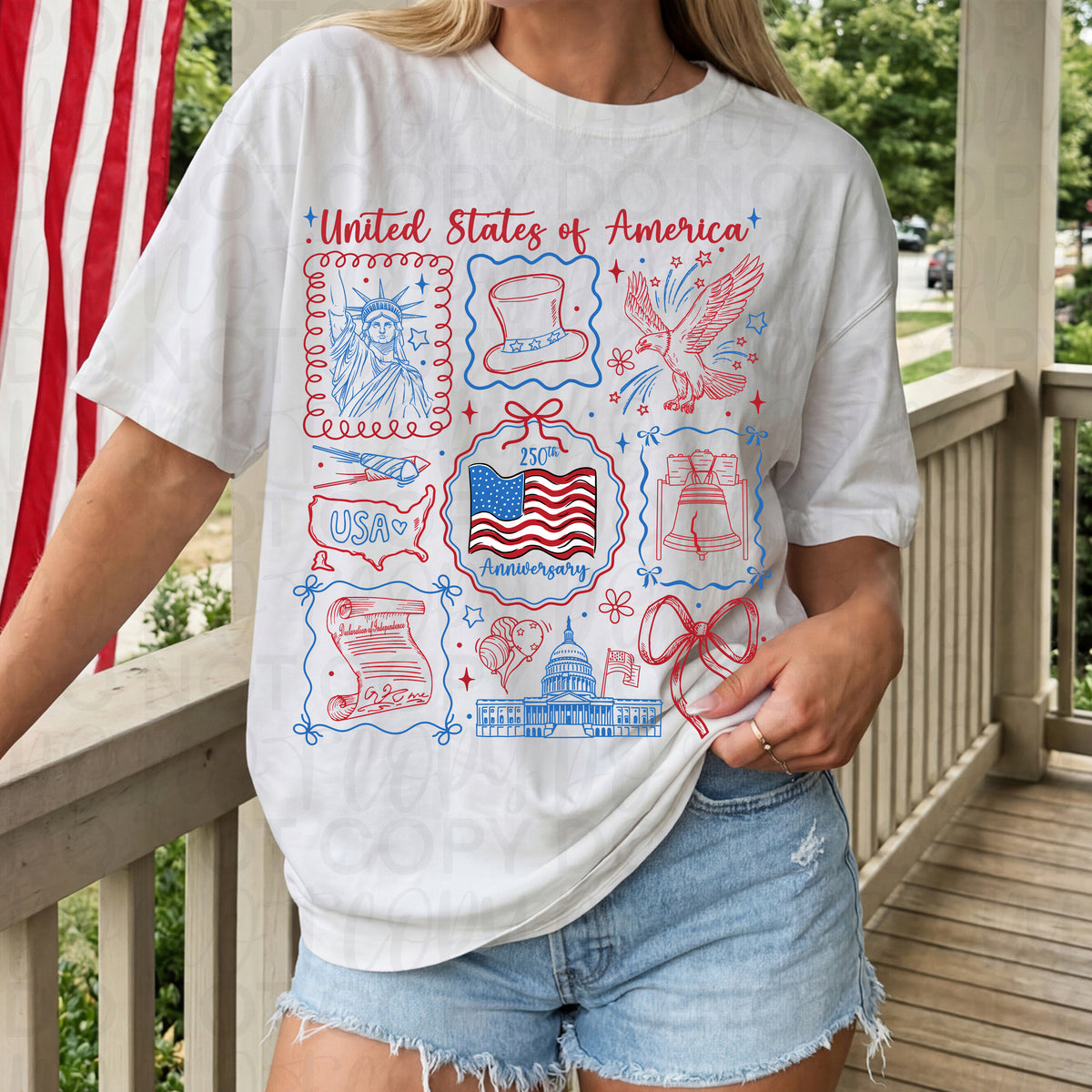 USA stamps (UAC) DTF Transfer