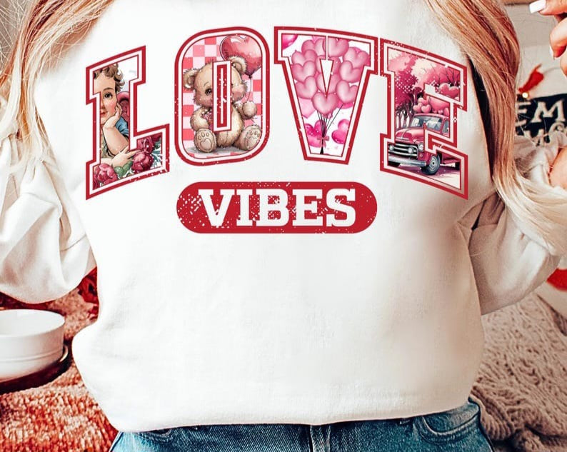 Love vibes valentines 75888 DTF transfer