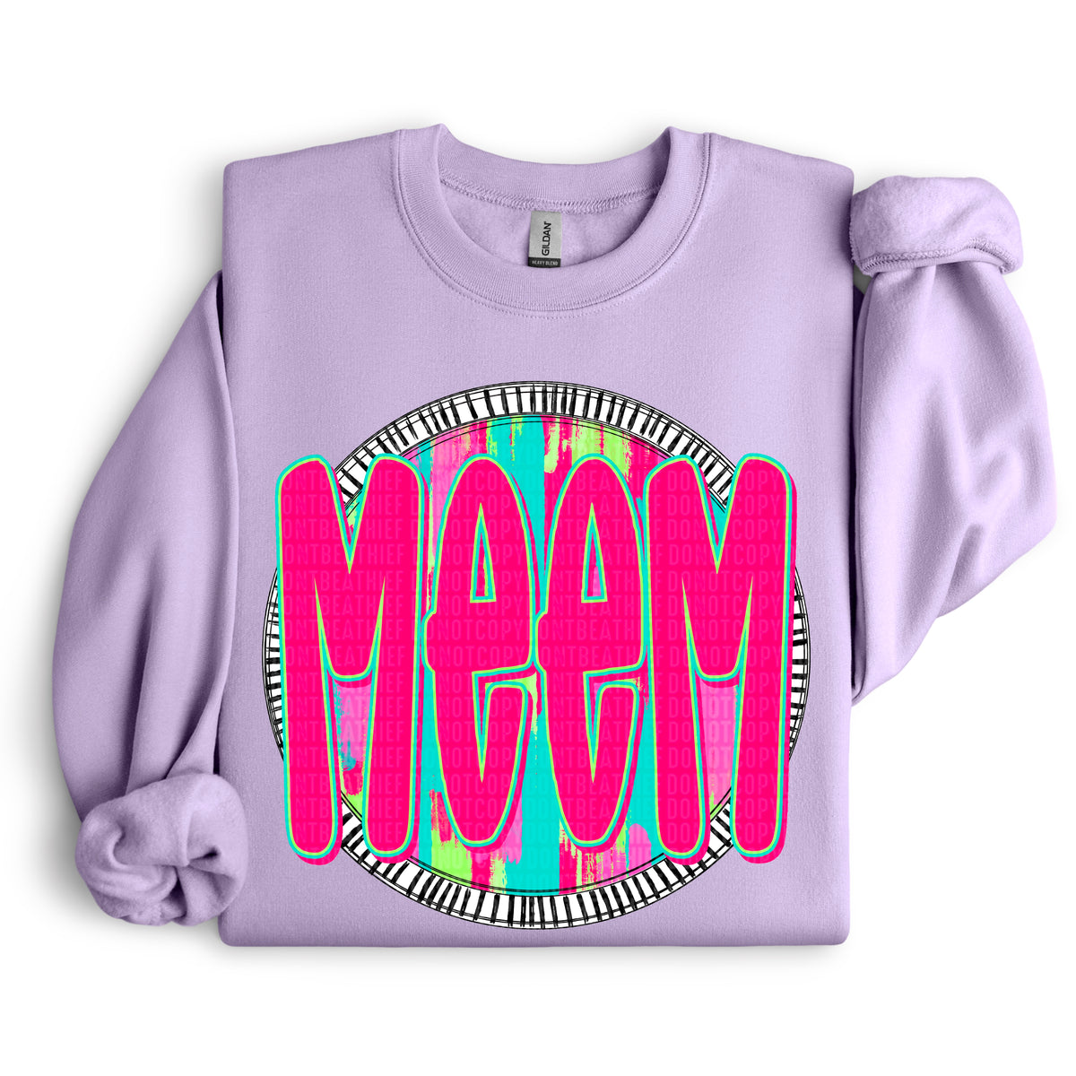 Meem pink font circle 106179 DTF transfer