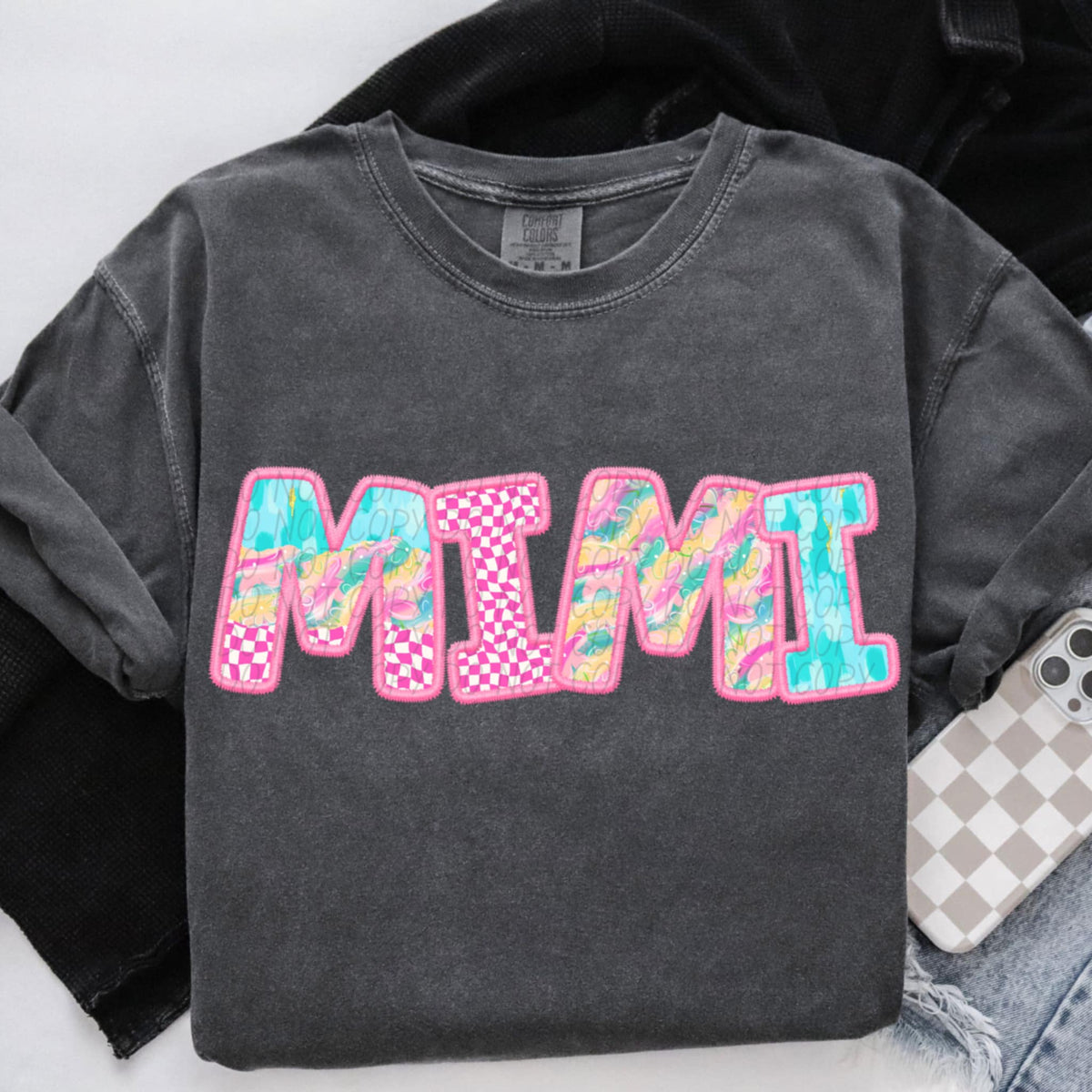 Mimi pink checkered (CITY) 97062 DTF transfer