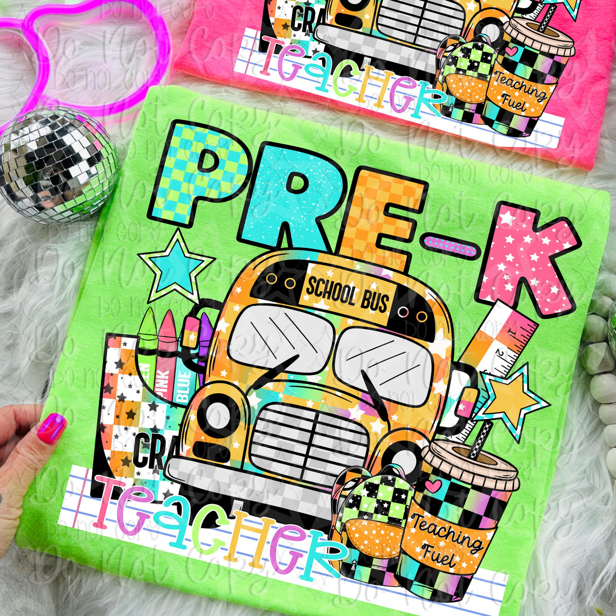 Pre-k teacher bus (Virgo) 107018 DTF transfer