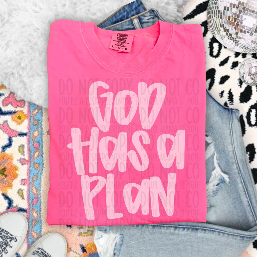 God has a plan PINK (SWD) DTF Transfer