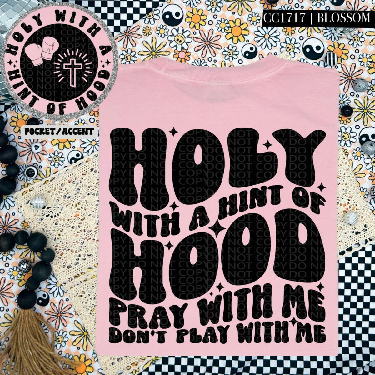Holy with a hint of hood BLACK BACK (HW) 87243 DTF transfer