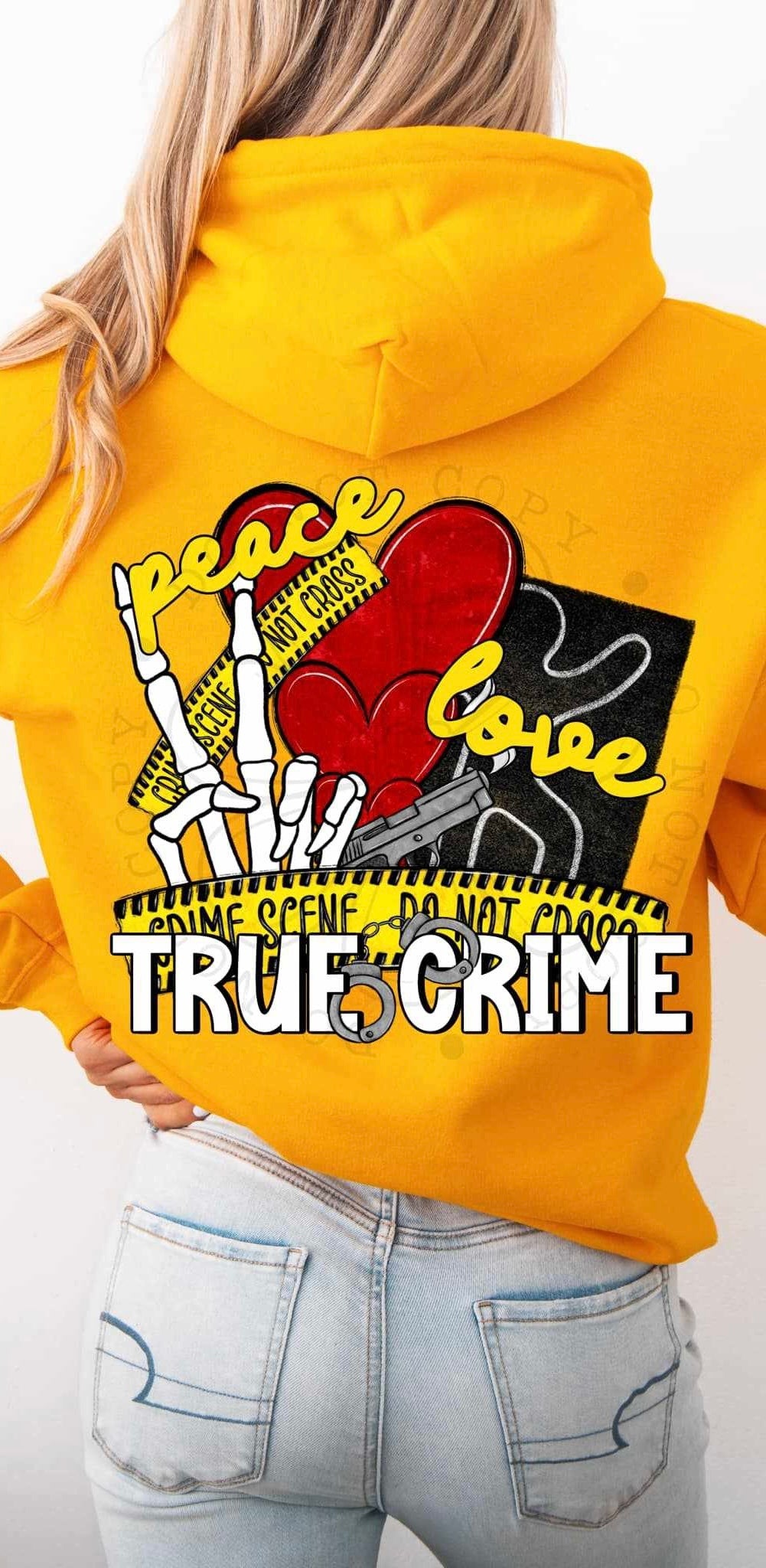 Peace love true crime 84779 DTF transfer