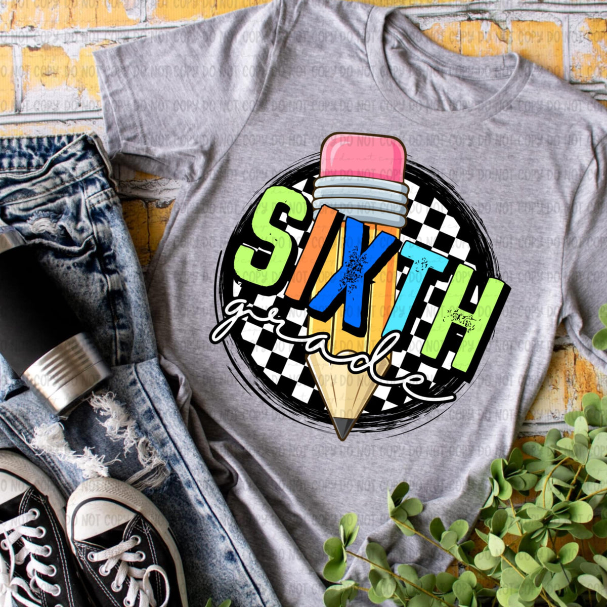 Sixth grade retro circle BOY 106602 DTF transfer