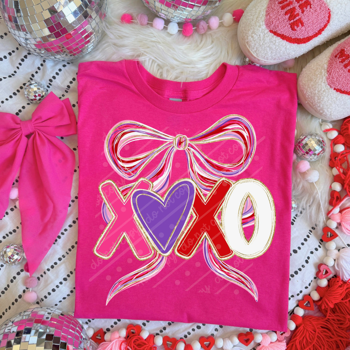 Xoxo Bow DTF transfer