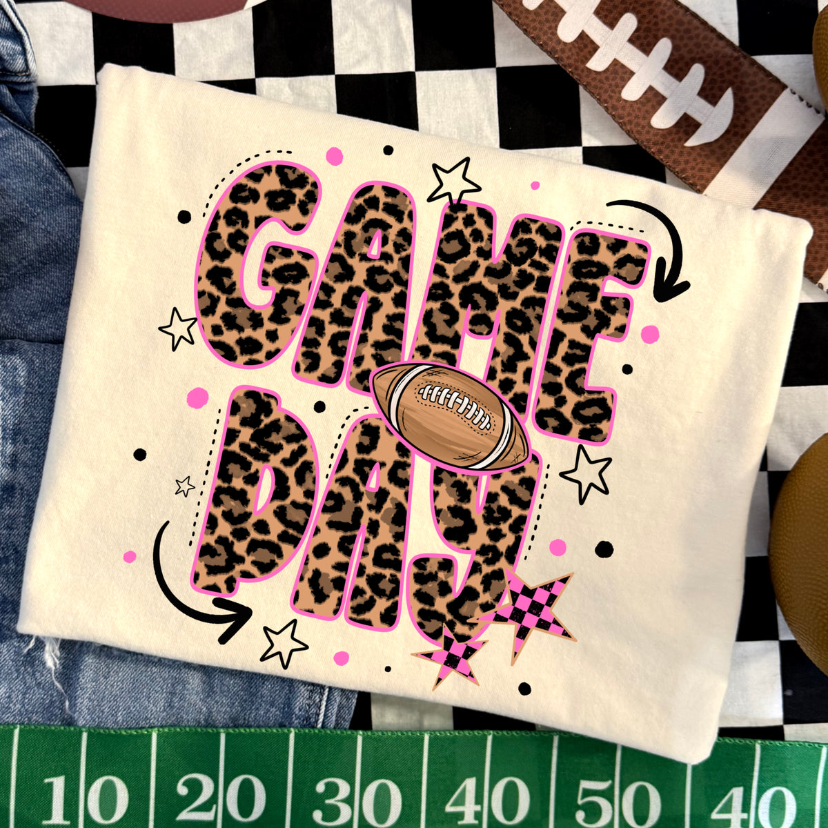 Game day football leopard (CSC) DTF Transfer
