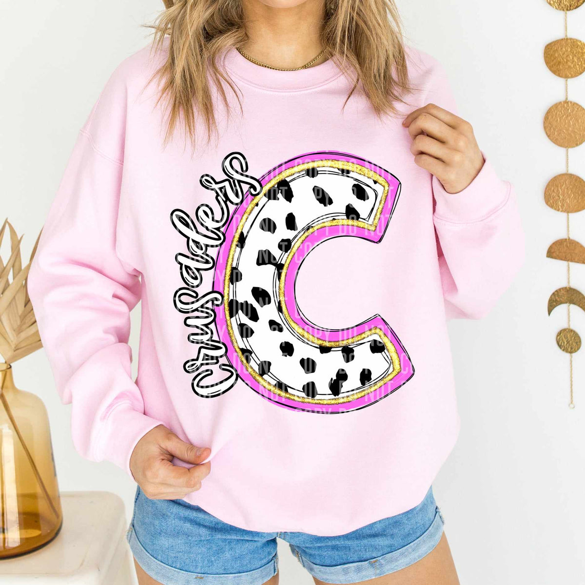 Crusaders Polka Font Mascot Caplinger 56167 DTF transfer