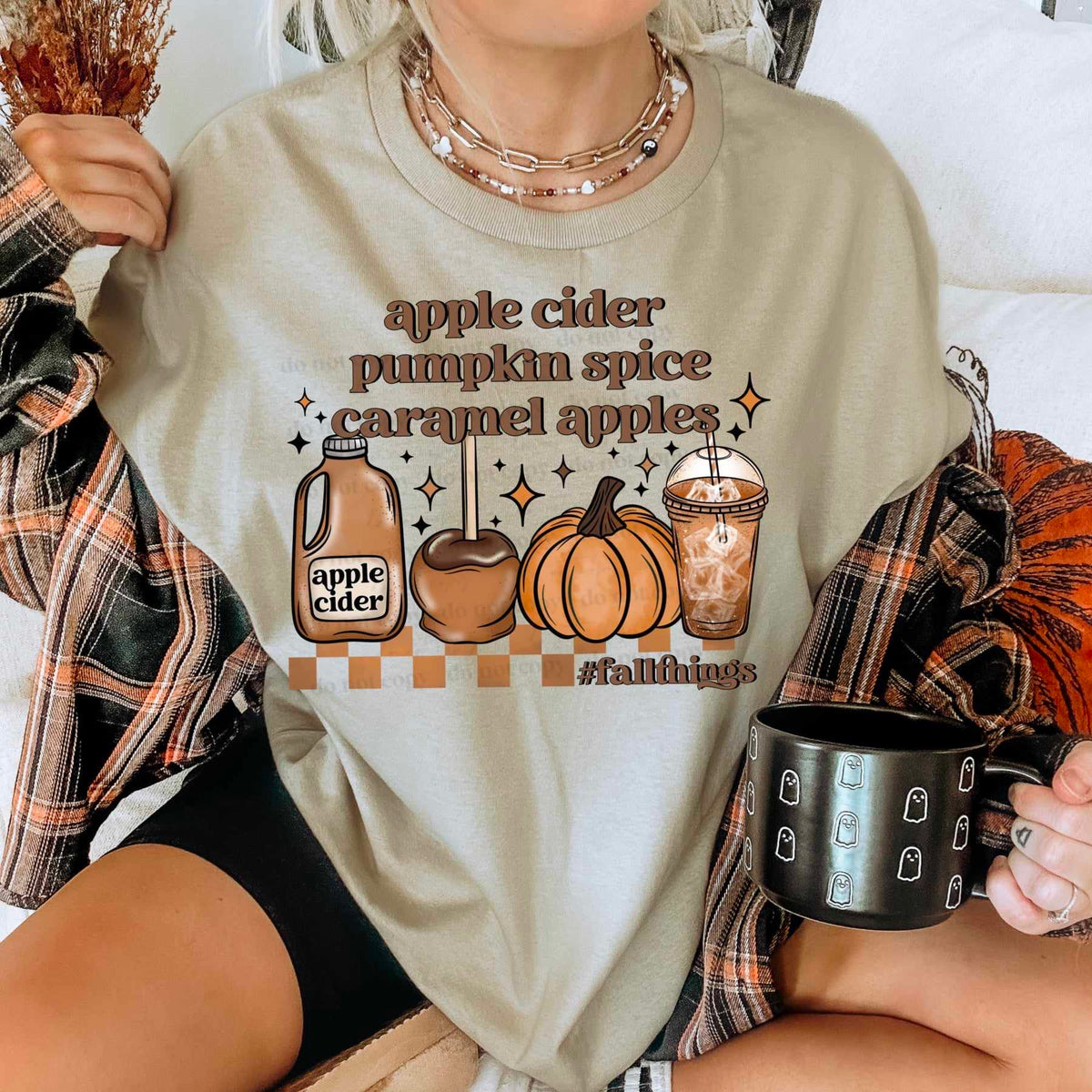 Apple cider pumpkin spice caramel apples (CSC) 58558 DTF transfer