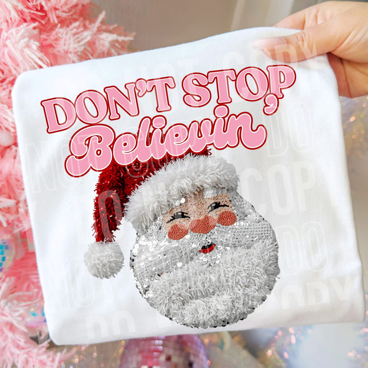 Don’t Stop Believin Santa SBB DTF Transfer