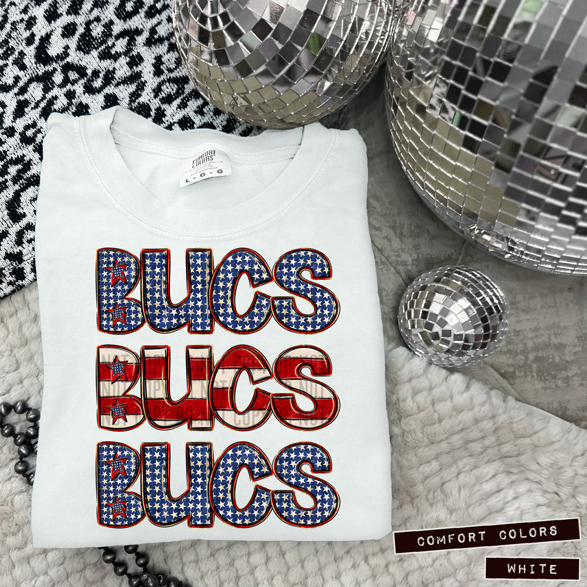 Bucs RWB stacked (Caplinger) DTF transfer