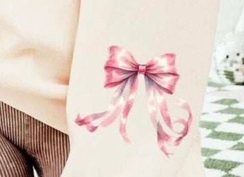 Pink bow sleeve 65235 DTF transfer