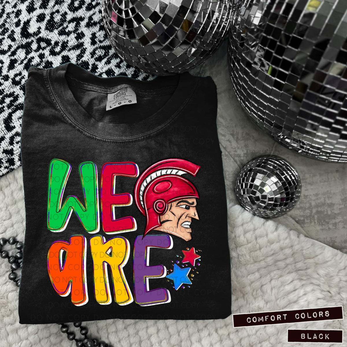 We are Trojans red (Caplinger) 100838 DTF transfer