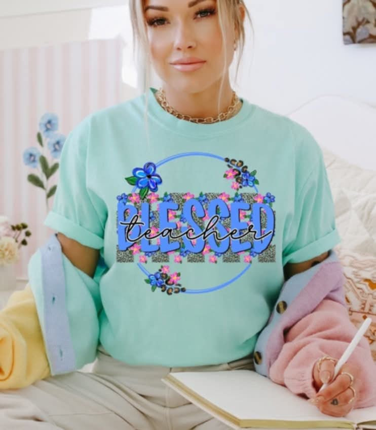 Blessed teacher royal blue circle (S&G) 99900 DTF transfer