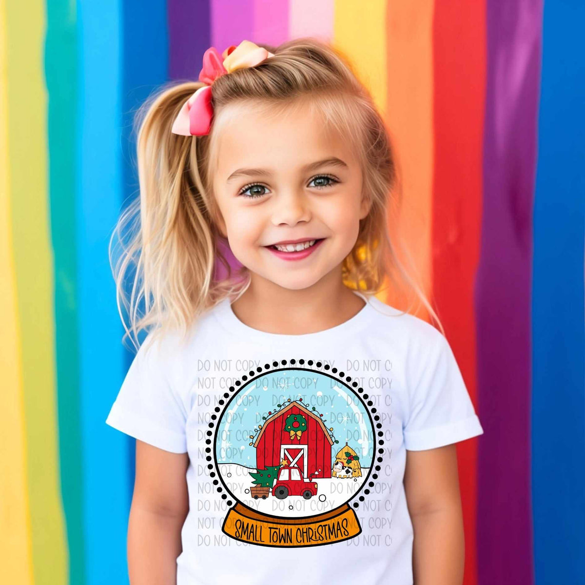 Small town Christmas snow globe (SW) 58459 DTF transfer