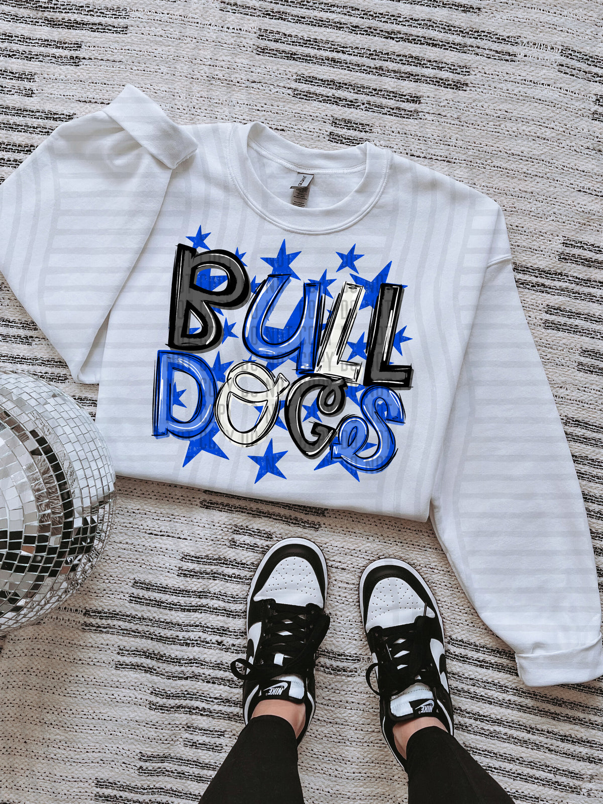 bulldogs black and blue with blue stars (caplinger) DTF Transfer