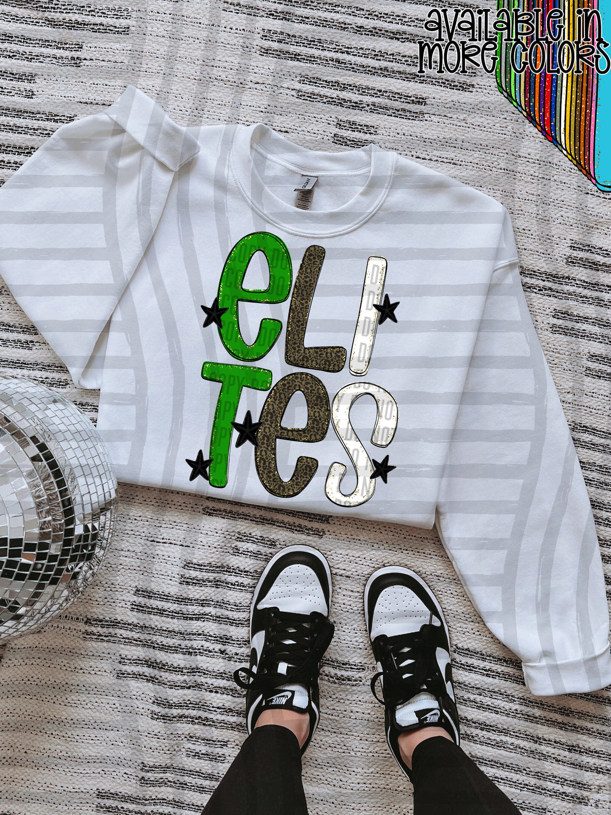 green, gray and white, elites stacked (Caplinger) DTF Transfer