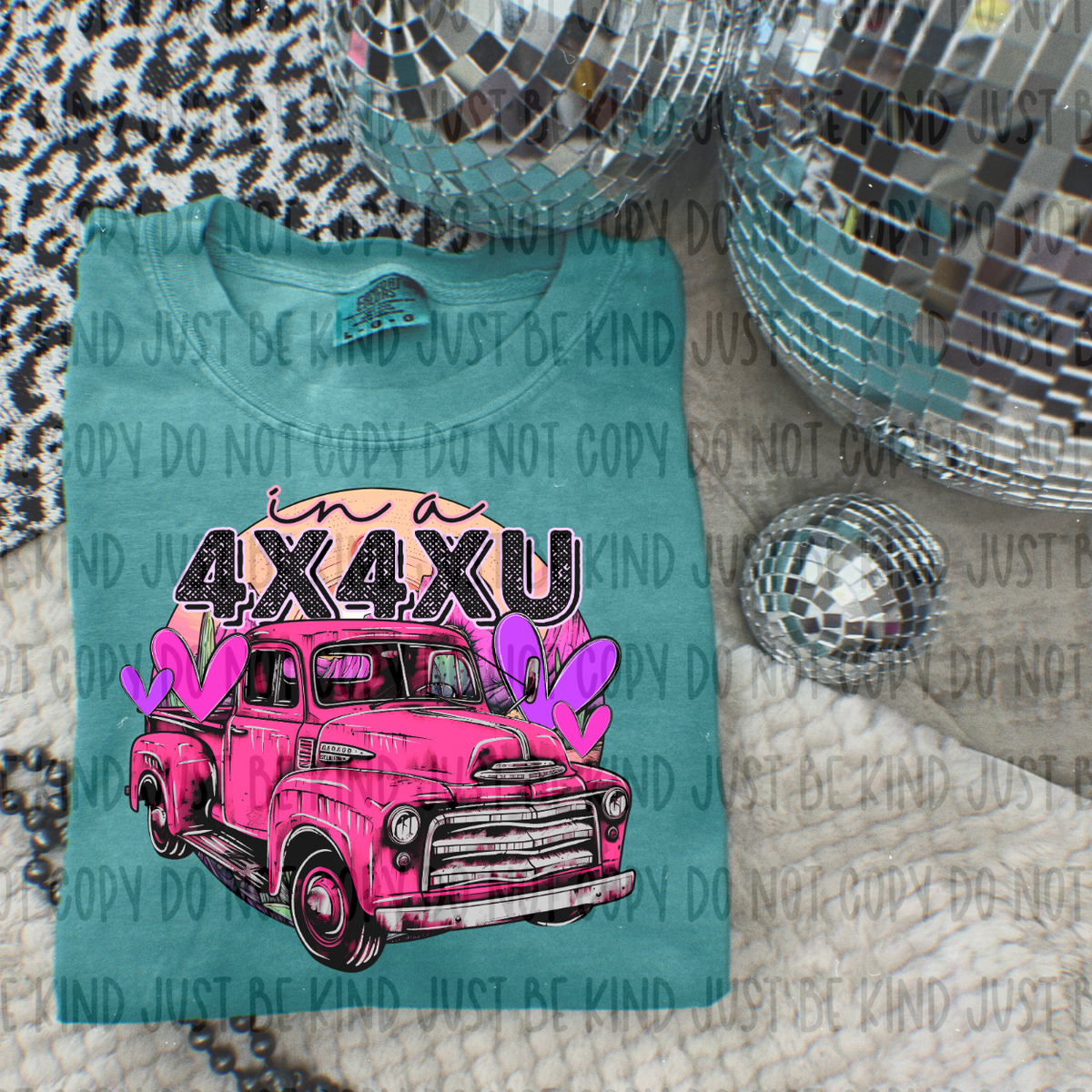 4X4XU Pink Pickup (Revel) 72734 DTF Transfer