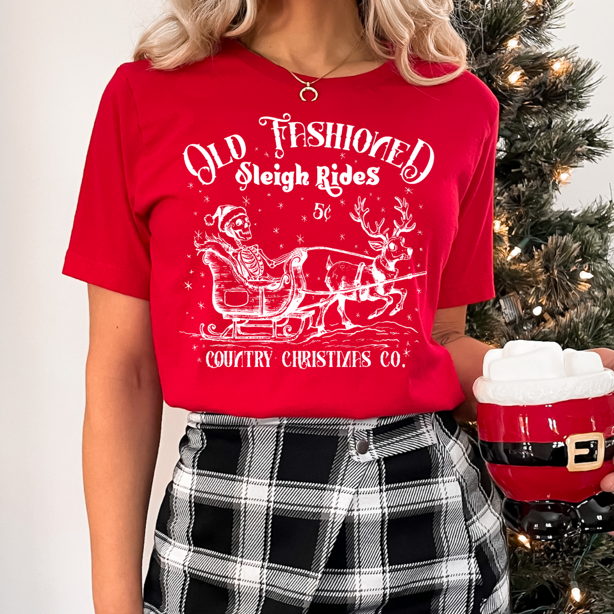 Old Fashioned Sleigh Rides (WHITE) 68363 DTF Transfer