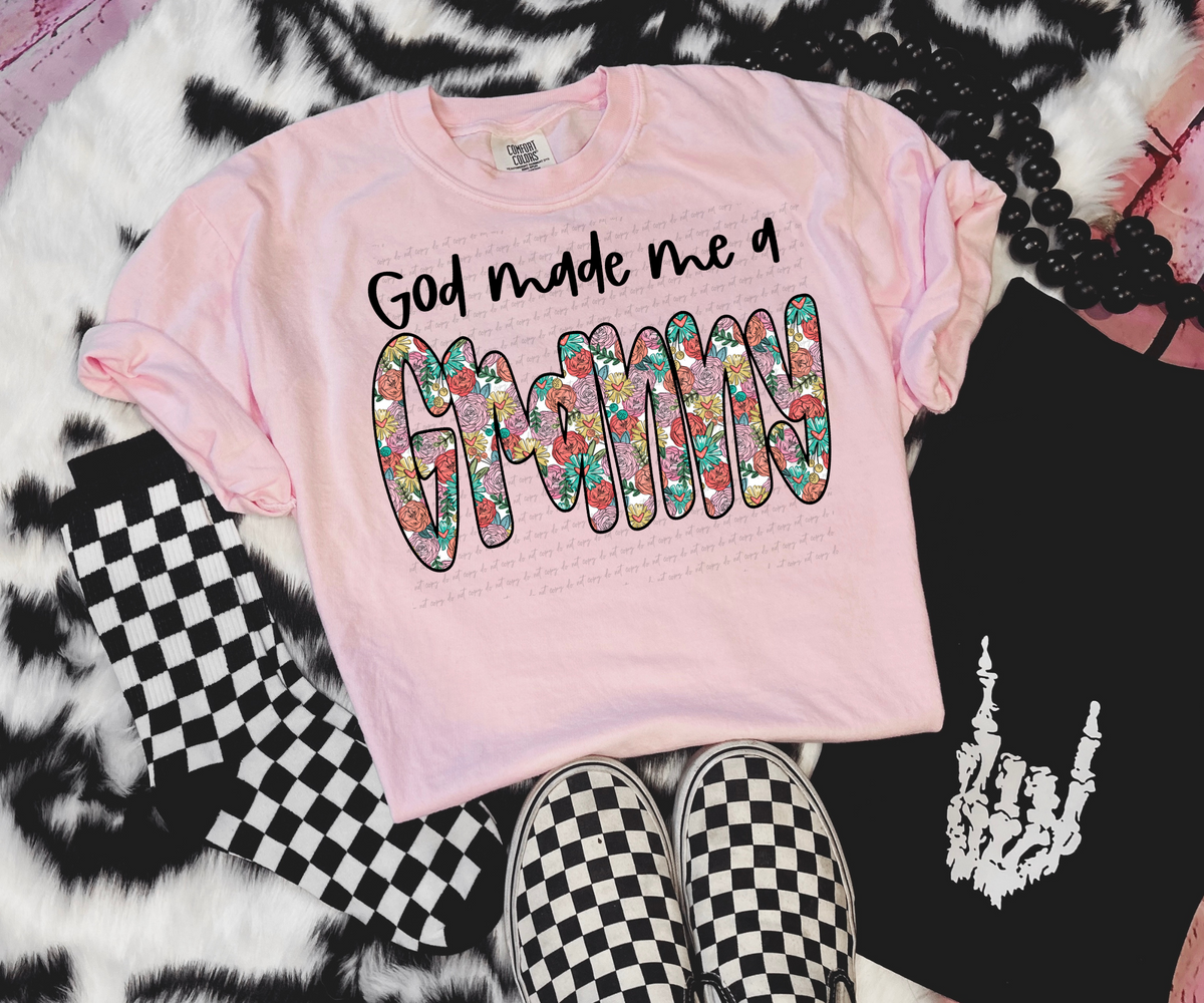 God made me a granny floral 28852 DTF Transfer
