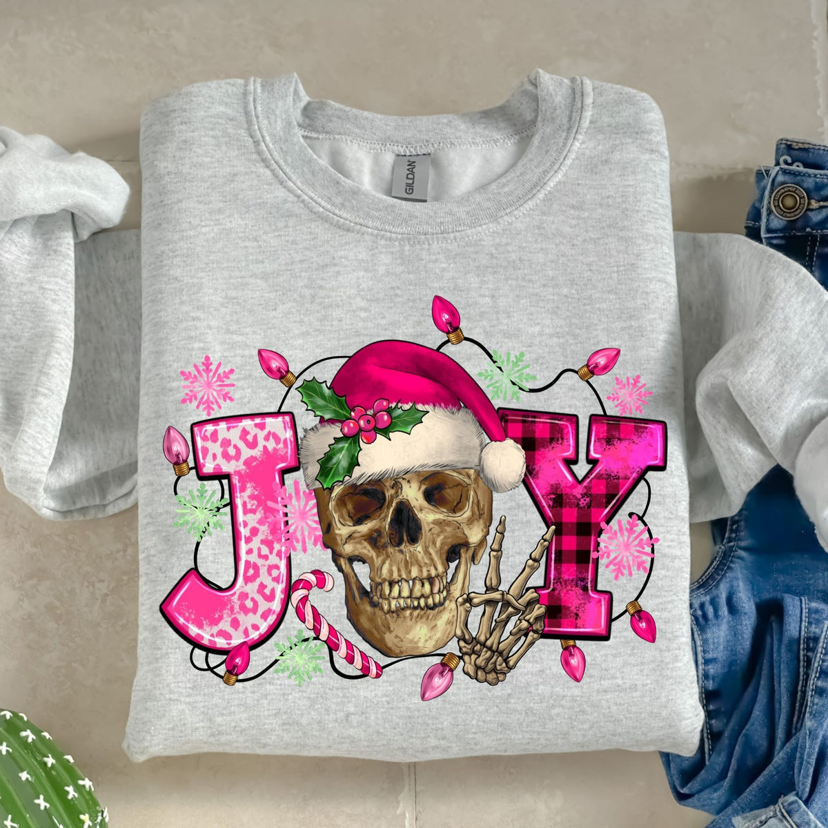 Joy Pink Skelly-38704-DTF transfer