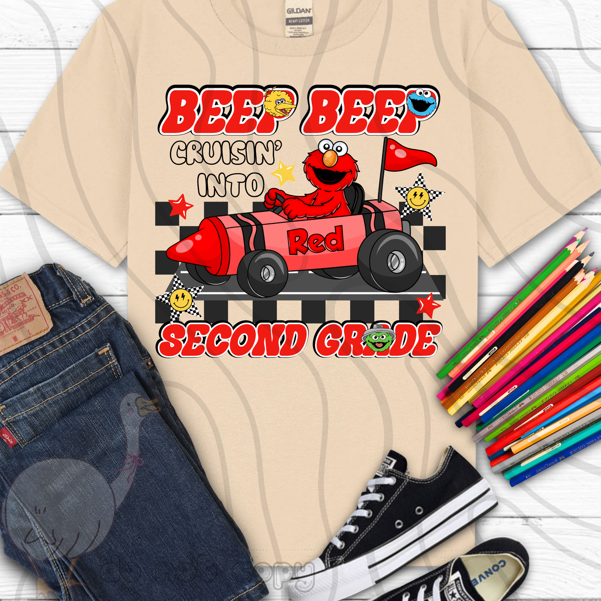 Beep beep red second grade (DKD) DTF Transfer