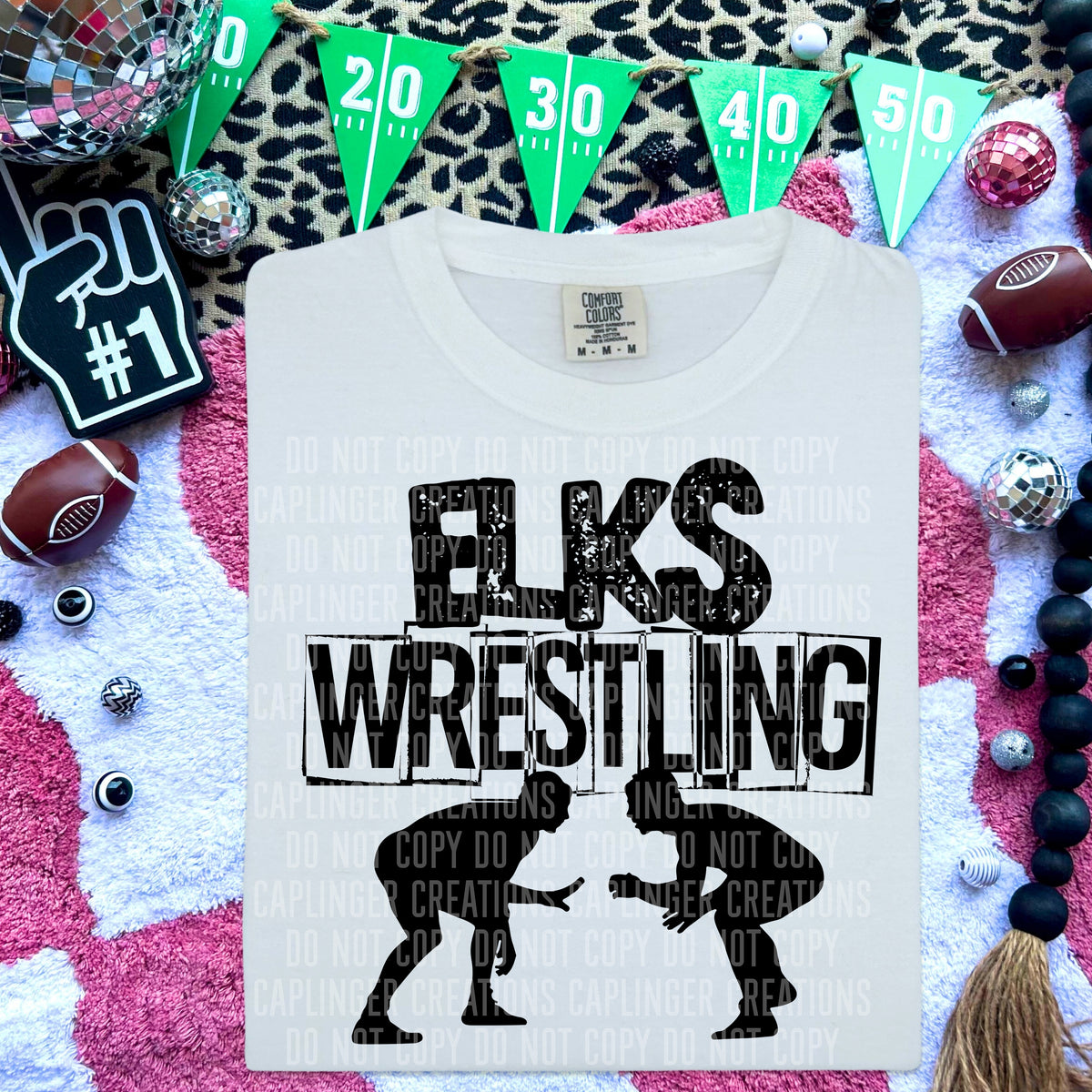 Elks Wrestling (Caplinger) DTF transfer