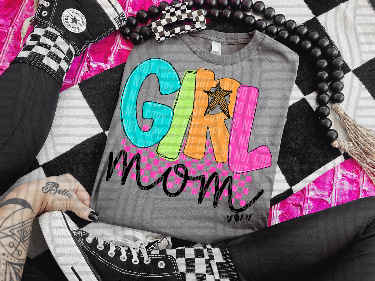 girl mom checkers (Caplinger) DTF Transfer