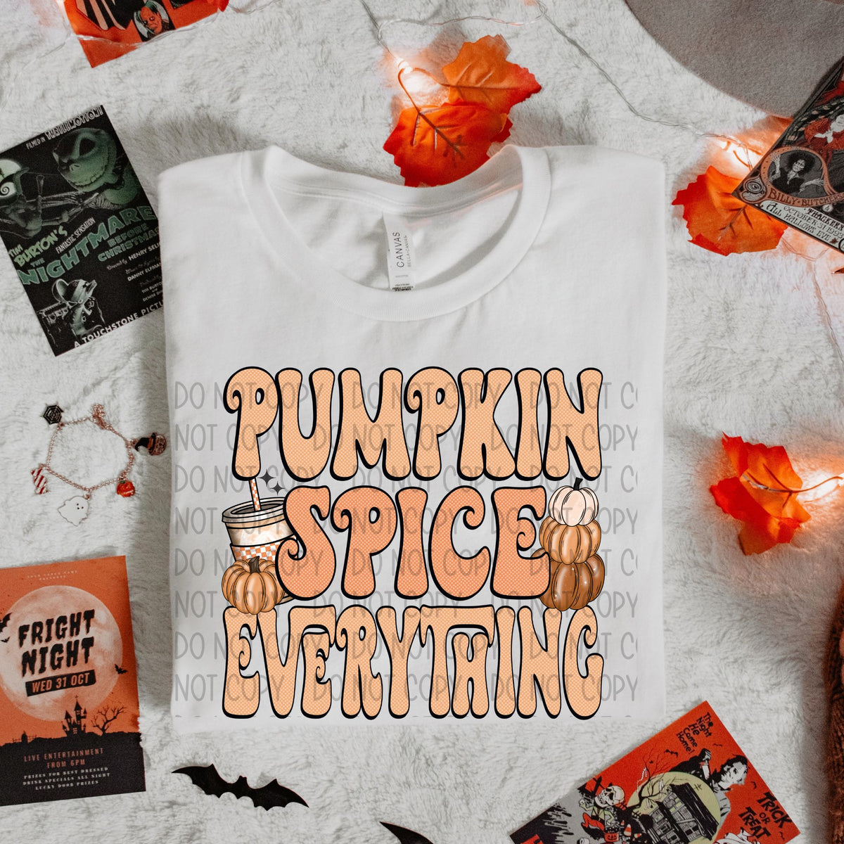 Pumpkin spice everything SW DTF transfer
