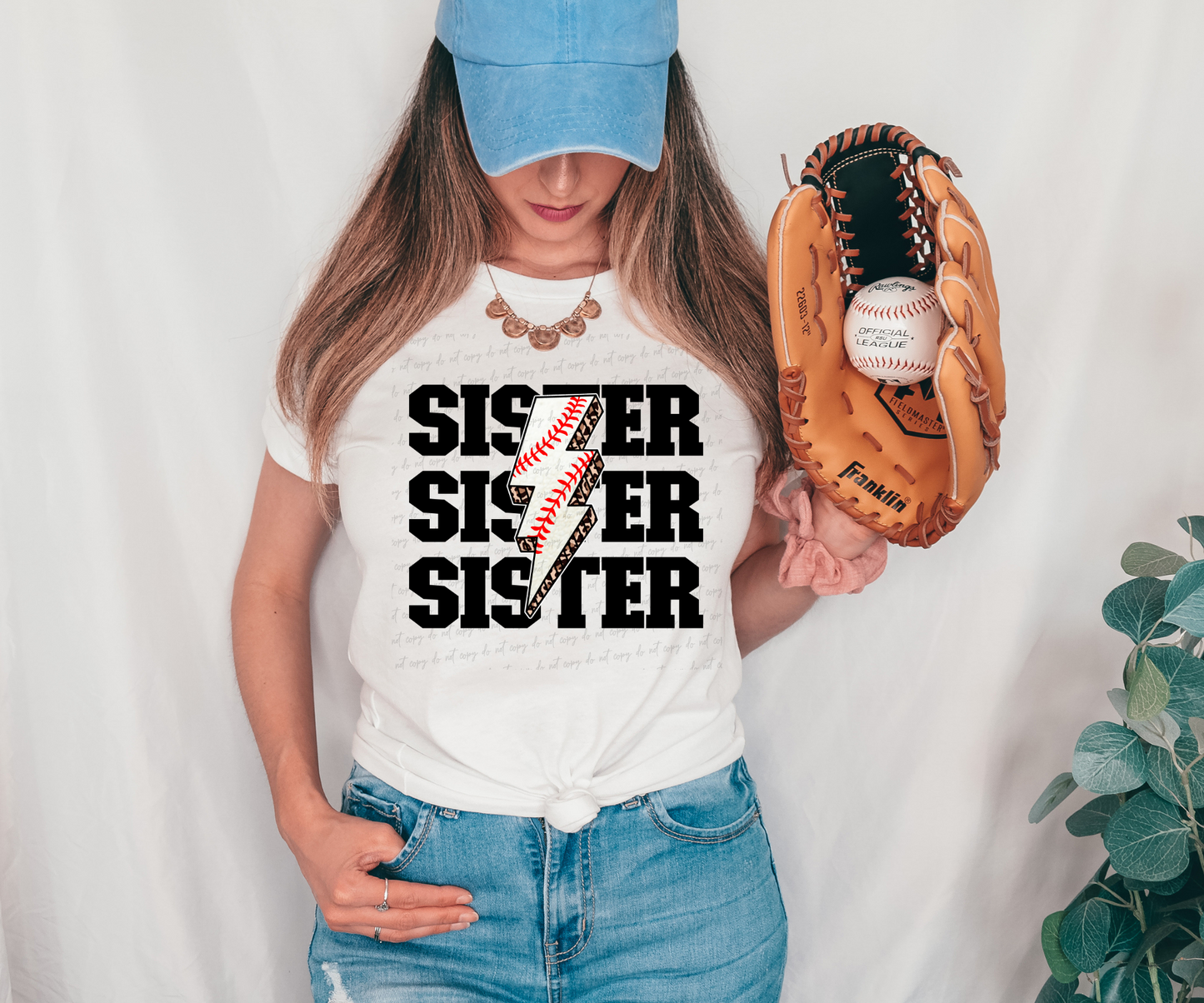 Sister baseball lightening bolt 28942 DTF Transfer