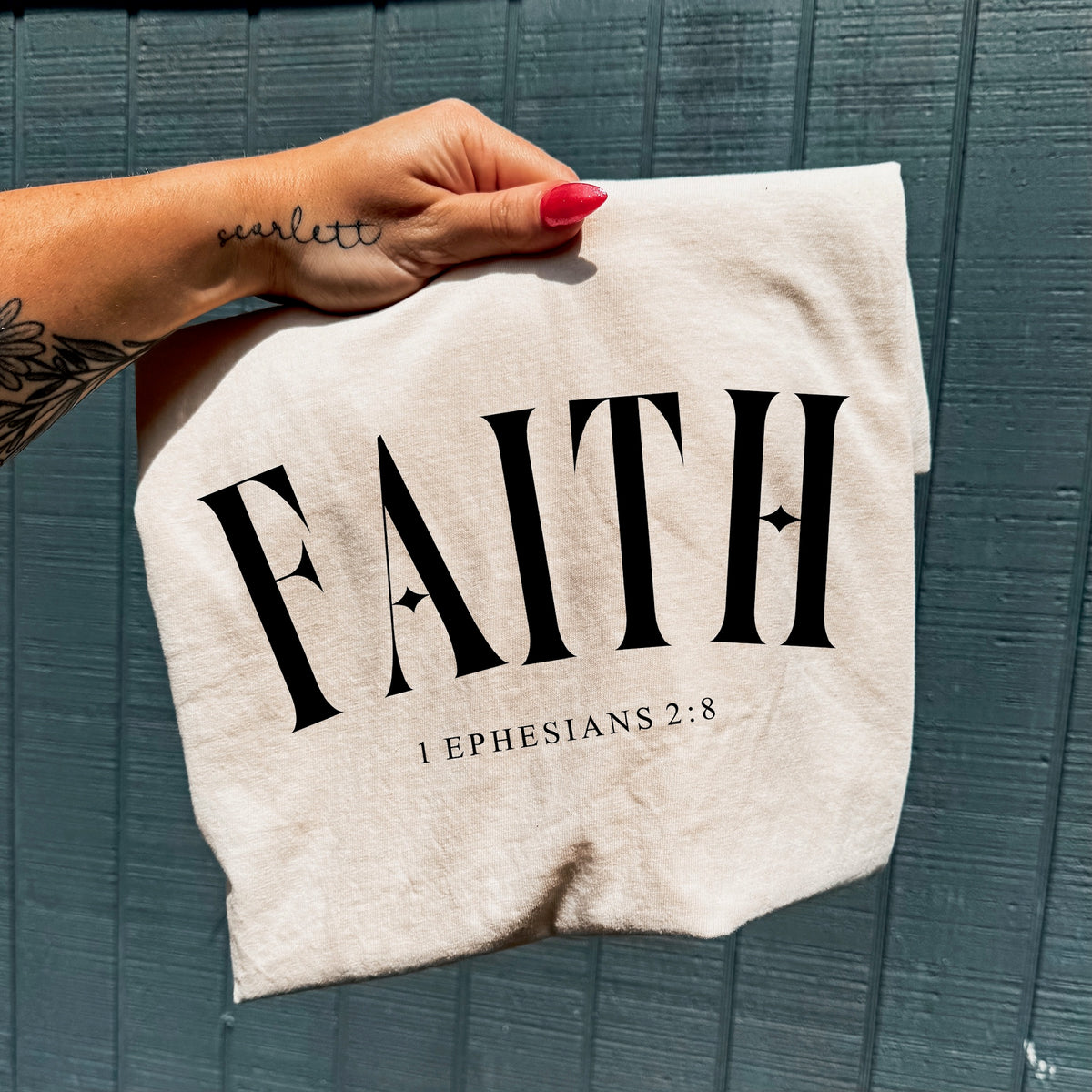 Faith arched BLACK DTF Transfer