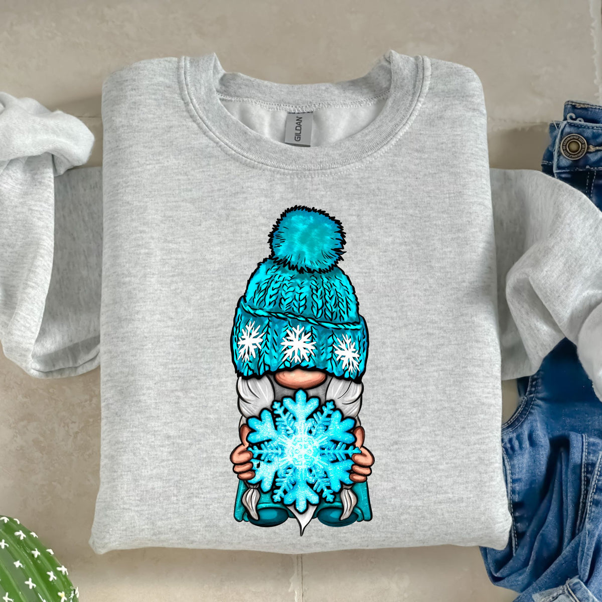 Gnome with Snowflake-38768-DTF transfer