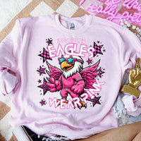 In October eagles wear pink mascot open wings 60023 DTF transfer