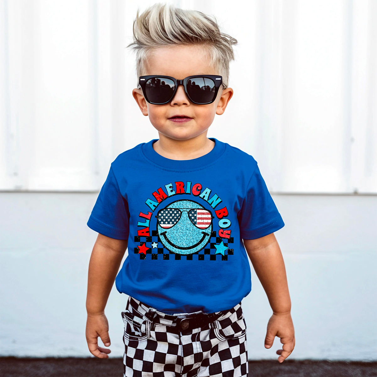 All American boy black checkered 100169 DTF transfer